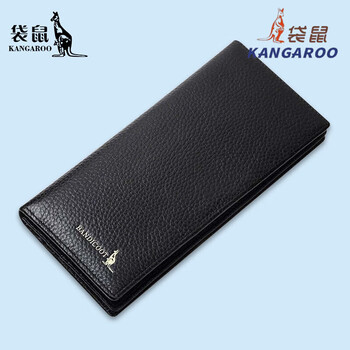 Kangaroo kangaroo2025 new women's long genuine leather handbag wallet birthday gift for lover and dad black-thick style default (prepared)