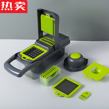 Mzxm japanese imported quality vegetable cutter, dicer, grater, multifunctional slicing and dicing fruit divider, new dicer gray, can be used for fruit salad