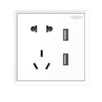 Schneider hao lang series qingya white five-hole (old national standard) with dual 3.1a usb socket c2e42610u2_we_c1 five-hole with dual 3.1a usb socket hao lang qingya white