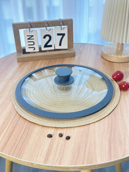 Yusenyi silicone pot lid tempered glass lid light luxury smart lid anti-fall pot lid household wok steamer universal pot 28cm gray arched silicone lid