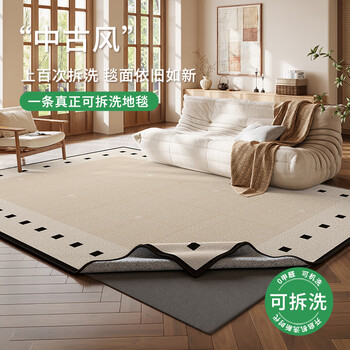 Budis removable and washable carpet for living room, light luxury and high-end machine washable sofa floor mat for bedroom, carpet surface 300*200cm