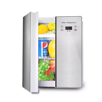 Mg110v american standard british standard household dormitory small refrigerator exported to hong kong heating and cooling dual-purpose refrigerator car 220v british standard 25l silver dual-core digital display