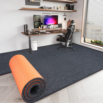 Junliu soundproof carpet, gaming room floor mat, computer chair, swivel chair mat, table and chair thickened mat, special stain-resistant chair, gray-tpe single stripe 6mm 60cm*40cm