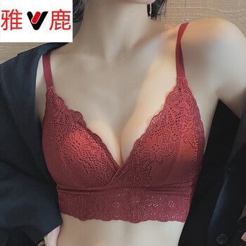 Yalu lace sexy zodiac year red style women's thin thin push-up bra set without wires burgundy single piece 70c 32