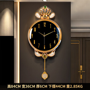 Zunell high-end light luxury wall clock high-end atmospheric living room home clock wall hanging 2026 new silent clock quartz clock black large size