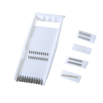Multifunctional vegetable cutter, potato shredded artifact, grating, slicing and grater, home kitchen shredder, white 4-piece set.