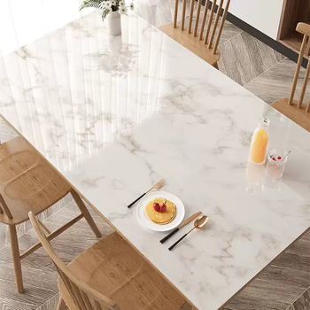 Fantasy soft glass table mat, anti-scalding and heat-insulating dining table mat, waterproof and oil-proof, no-wash pvc tablecloth, light luxury, high-end coffee table mat, light smoke and rain repellent, upgraded and thickened version 80x140cm