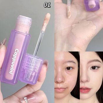 Small purple tube concealer pen to cover and modify blemishes, spots, facial acne marks, brighten moisturizing concealer student 01 color