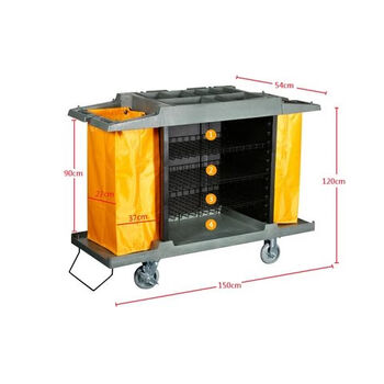 Bilateral service vehicle, hotel room service linen vehicle, room entrance vehicle, trolley collection vehicle, cleaning and cleaning vehicle, baiyun plastic four-layer linen vehicle (express delivery)