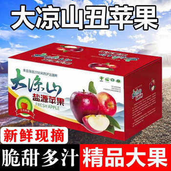 Yi jingyuan sichuan daliang mountain yanyuan chou apple fresh crisp sweet rock candy apple red fuji seasonal fresh 9 jin extra large fruit premium gift box this year's new fruit directly from the source