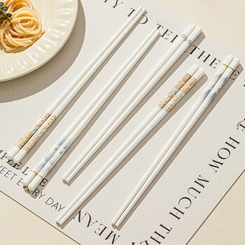 Treejack chinese-style ceramic chopsticks, household underglaze color, antibacterial, mildew-proof, lead-free, cadmium-free, paint-free, wax-free, high temperature resistant serving chopsticks for serving meals