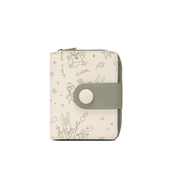 Scarecrow (mexican) wallet female niche design girls wallet feeling wallet wallet cute genuine leather coin purse card holder light green-type a