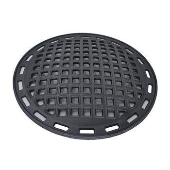 330mm cast iron square hole uncoated grill pan with side holes high temperature resistant round grill pan for outdoor barbecue 330 side hole square hole round grill pan