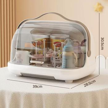 Yusenyi baby bottle storage box drain rack storage rack dustproof baby food tools special tableware box extra large pure white (high quality pp can be portable)