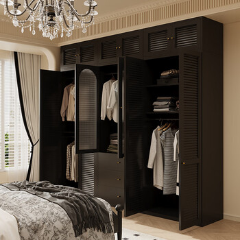 Chushiyou steel wardrobe bedroom home simple rental room metal large wardrobe american retro 2025 new hot style package installation