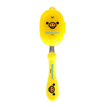 Bear (bear) rilakkuma stainless steel fork spoon children's tableware portable feeding spoon 3 years old and above yellow bear fork spoon