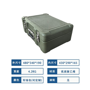 Sanyu world military green rotational molding box industrial instruments and tools transportation storage turnover box waterproof emergency war ready material box length 480mm width 340mm height 190mm