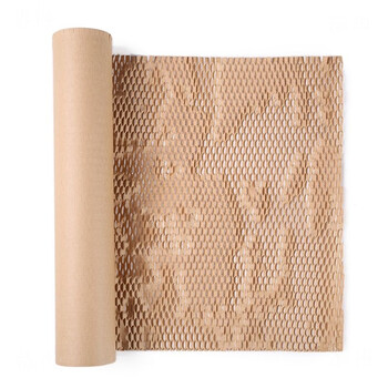 Packaging material extra large roll honeycomb paper packaging wrapping paper mesh kraft paper mesh bouquet flower gift box buffer material free wood brown free 50cm*500 meters/roll