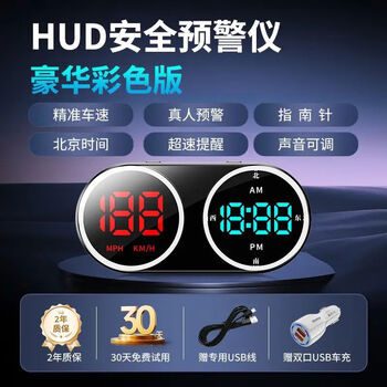 New year's new 2025 electronic dog head-up display speed radar intelligent voice broadcast gps beidou full high-end version colorful driving lights + national early warning