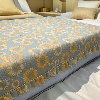 Rsrddy2025 new autumn and winter light luxury four-sided double-sided bed high-end rural soil kang cover large tatami bed sheet bed cover full of joy length 240*width 225