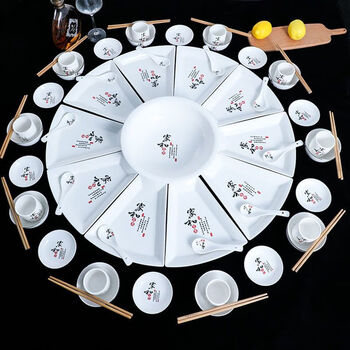 Xiongwochi reunion platter platter tableware combination home creative dinner plate platter display plate set 80m jiahe tanggu