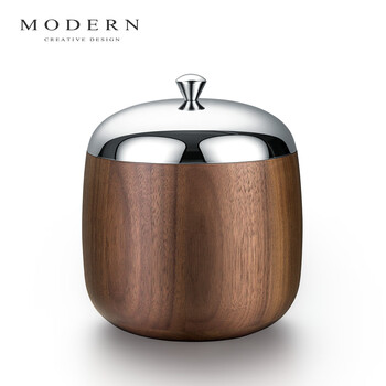 Modern delicate lifel modern light luxury north american black walnut capsule coffee storage milk can fructose tea storage box high-end hazelnut walnut storage box