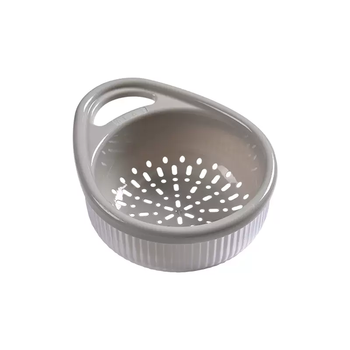 Clcey household thickened double-layer drain basket kitchen sink basin fruit vegetable basket filter basket multi-purpose vegetable fruit plate transparent gray