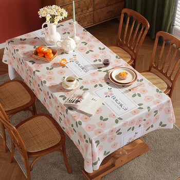 Light luxury waterproof no-wash tablecloth 2024 new nordic style home fresh flowers 120*180cm