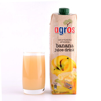 Greek imported agros fruit juice drink family size banana juice 1l