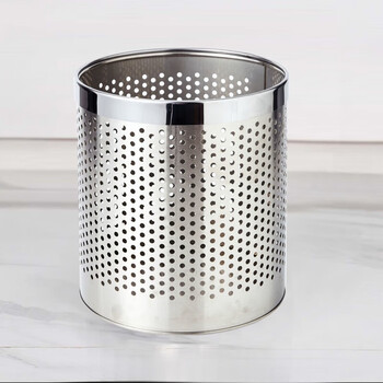Kaooseen stainless steel hollow trash can anti-rust coverless bathroom bathroom hotel office paper basket stainless steel hollow trash can