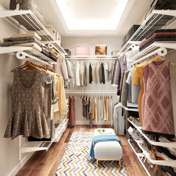 Platinum-resistant metal wardrobe customized bedroom whole house custom built wall wardrobe shelf walk-in steel frame storage rack wardrobe metal wardrobe, the price is subject to the design plan