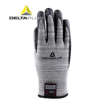 Delta work protection anti-cut gloves semi-nitrile coated breathable knitted gloves extended gray m