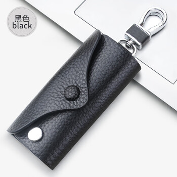 Ovankati 2025 new leather key bag men's key bag women's key storage bag mini bag key storage artifact black