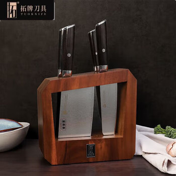 Tuopai xinjiang delivery white tiger set knife household kitchen chopping knife damascus steel chef slicing knife set 7-piece knife set