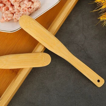 Nanjiren (nanjiren) dumplings, wontons, wonton buns tools waxless flat spoon bamboo bamboo chip carbonized spoon filling spoon paintless mixing filling spoon __ *2 pcs _ smooth and burr-free