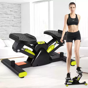 Stepper, home silent women's weight loss machine, slimming waist machine, slimming leg climbing machine, multi-functional fitness equipment, stepper, black and green - innovative v-shaped left and right steps with pull ropes
