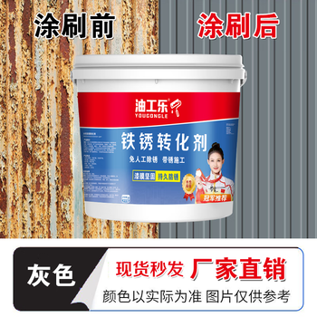 No-grinding rust converting agent, special rust-fixing agent for color steel tile renovation, anti-rust paint, metal anti-corrosion and anti-rust, no-grinding gray rust converting agent (rusty construction) - free tools 20kg