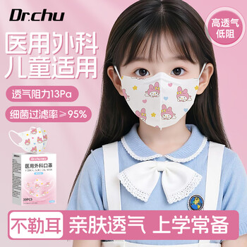 Doctor chu's medical surgical mask is suitable for children's disposable 3d autumn and winter protective dust-proof independent packaging for older children.