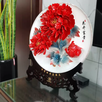Yusenyi luoyang peony porcelain ornaments, decorative crafts, housewarming gifts for teachers, chinese-style living room tv cabinets. all options include brackets, gift boxes included, general tickets available.