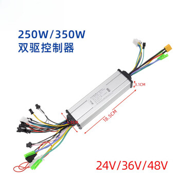 Dual-drive electric vehicle brushless dc motor controller 24/36/48v 250w/350w self-identification controller 250/350w*2 dual-drive controller