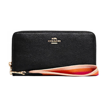 Coach zip around 19 zipper rainbow wristband long pebbled leather clutch wallet small basic pack (bag + dust bag)