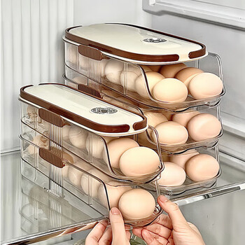 Wenzhi rolling egg storage box refrigerator with side door for egg storage artifact holder multi-layer drawer crisper with handle one layer single row