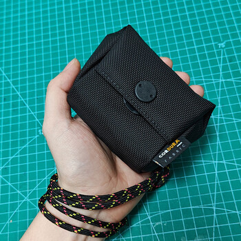 Boluoni 1680d ballistic nylon car key bag headphone airpods storage bag coin purse pendant accessories card holder function black