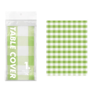 Ldvep outdoor camping disposable tablecloth plaid thickened waterproof rectangular picnic cart egg roll table special table mat green and white plaid_80x80cm (1 pack)