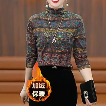 Naisihai half-high collar double-sided german velvet warm bottoming shirt for women 2025 autumn and winter women's fashionable long-sleeved t-shirt women's slim fit top, color, plus velvet for warmth, xl, recommended 110-120 pounds