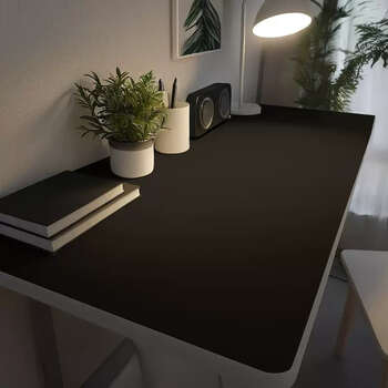 Yusenyi black table mat computer mat e-sports tablecloth mouse pad extra large customized gaming workbench leather desktop black oil-proof, anti-scalding and anti-slip (thick and wear-resistant) default right angle can be customized with rounded corners +40cm60cm