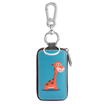 Ye yu universal key bag for women, cute multi-functional creative waist hanging large capacity remote control car men's double zipper lock key chain bag giraffe