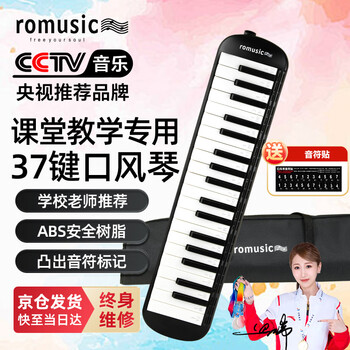 Romusic mouth organ 37-key teaching recommended for junior high school and primary school students professional playing classroom instruments beginners mouth organ black