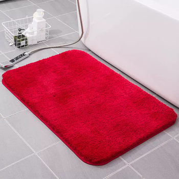 Yusenyi dressing room bathroom water floor toilet non-slip door mat door entry foot mat bathroom suction mat carpet red (3 cm long pile encryption and thickening) 50 cm x 180 cm (kitchen bedside length terms)