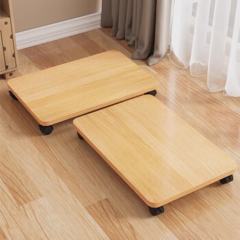 Removable storage box base with pulley storage rack organizer box office under desk printer universal wheel bracket solid wood color 35*30*6.2cm